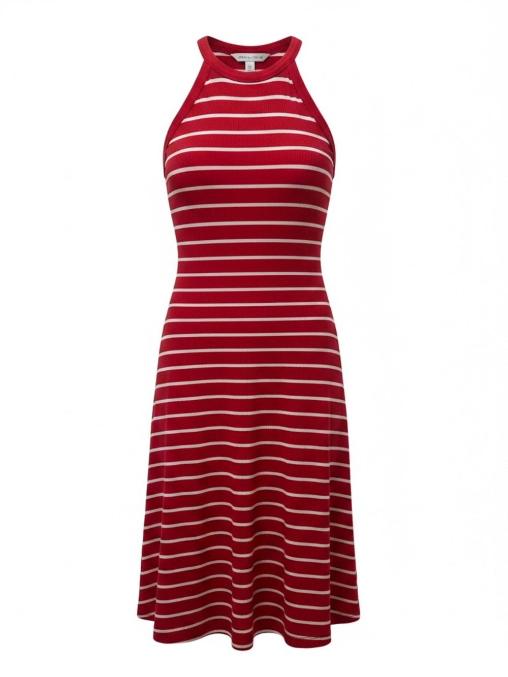 Old Navy Red and White Striped Knit Midi Dress